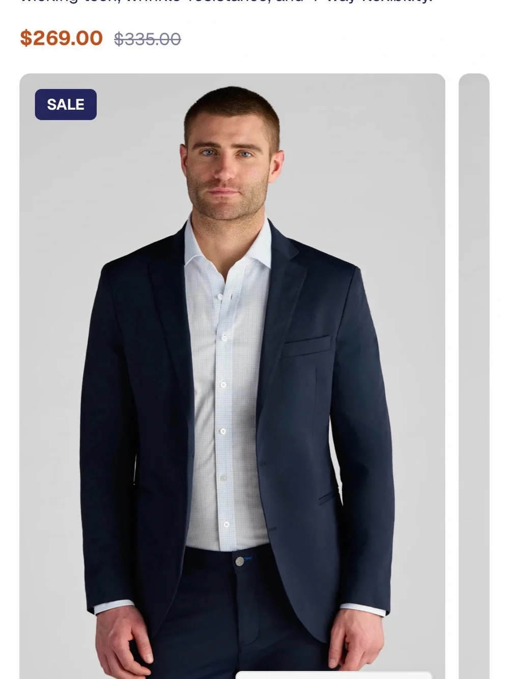 Slim Navy Men's Suit Jacket and Trousers